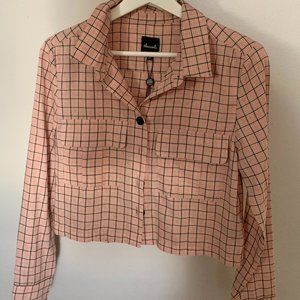 Urban Outfitters Button Down Pink Shirt Jacket XS